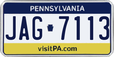 PA license plate JAG7113