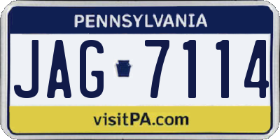 PA license plate JAG7114
