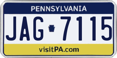 PA license plate JAG7115