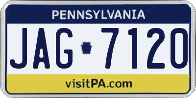 PA license plate JAG7120