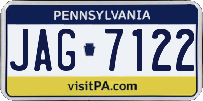 PA license plate JAG7122