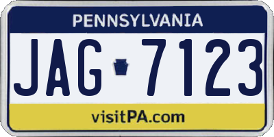 PA license plate JAG7123