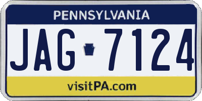 PA license plate JAG7124