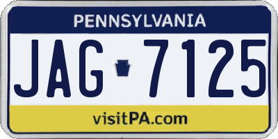 PA license plate JAG7125
