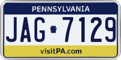 PA license plate JAG7129