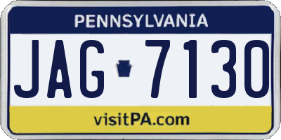 PA license plate JAG7130