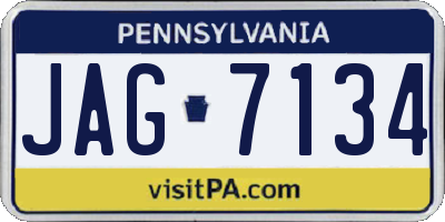 PA license plate JAG7134