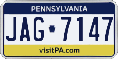 PA license plate JAG7147