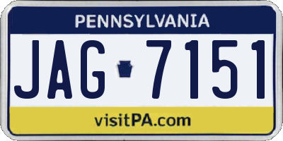 PA license plate JAG7151