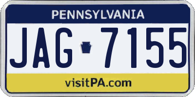PA license plate JAG7155