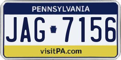 PA license plate JAG7156