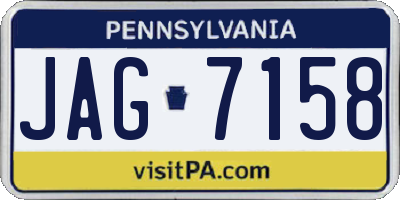 PA license plate JAG7158
