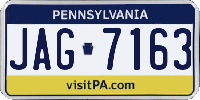 PA license plate JAG7163