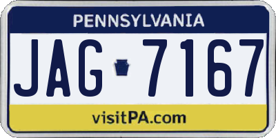 PA license plate JAG7167