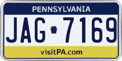 PA license plate JAG7169