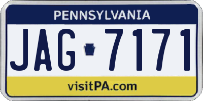 PA license plate JAG7171