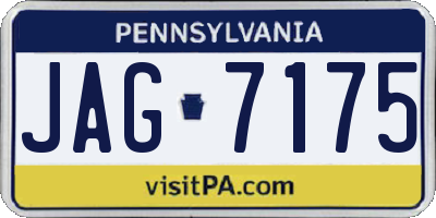 PA license plate JAG7175