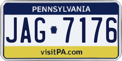 PA license plate JAG7176