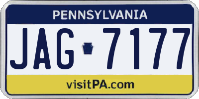 PA license plate JAG7177