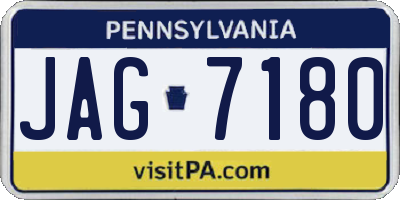 PA license plate JAG7180