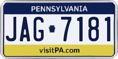 PA license plate JAG7181