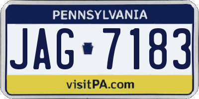 PA license plate JAG7183