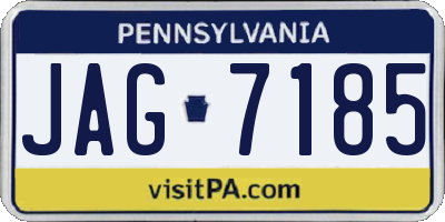 PA license plate JAG7185