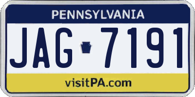 PA license plate JAG7191