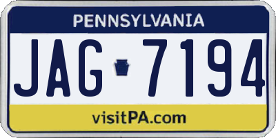 PA license plate JAG7194