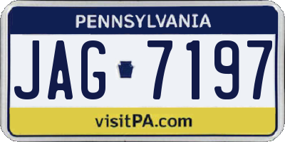 PA license plate JAG7197