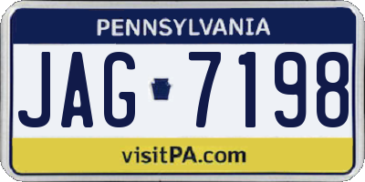 PA license plate JAG7198