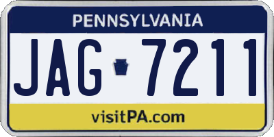 PA license plate JAG7211
