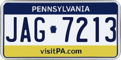 PA license plate JAG7213