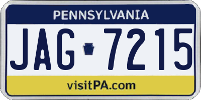 PA license plate JAG7215