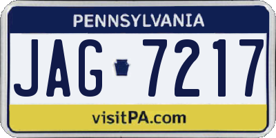 PA license plate JAG7217