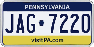 PA license plate JAG7220