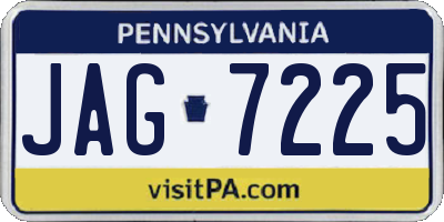 PA license plate JAG7225