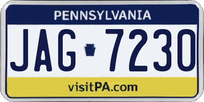 PA license plate JAG7230