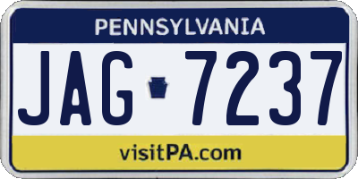 PA license plate JAG7237