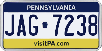 PA license plate JAG7238