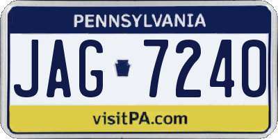 PA license plate JAG7240