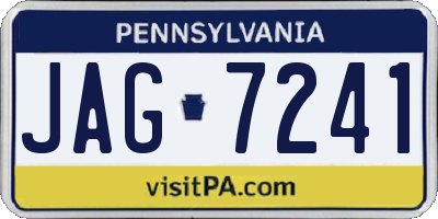 PA license plate JAG7241