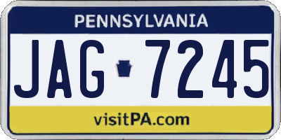 PA license plate JAG7245