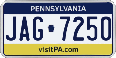 PA license plate JAG7250