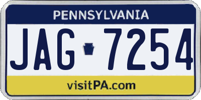 PA license plate JAG7254