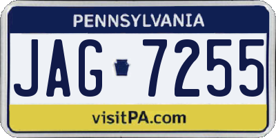 PA license plate JAG7255