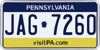 PA license plate JAG7260