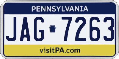 PA license plate JAG7263