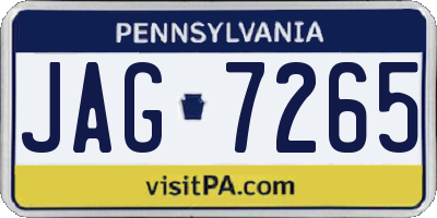 PA license plate JAG7265