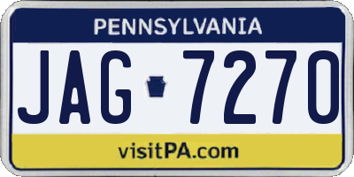 PA license plate JAG7270